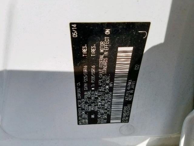 JTLZE4FE9EJ058956 - 2014 TOYOTA SCION XB 白色 照片 10