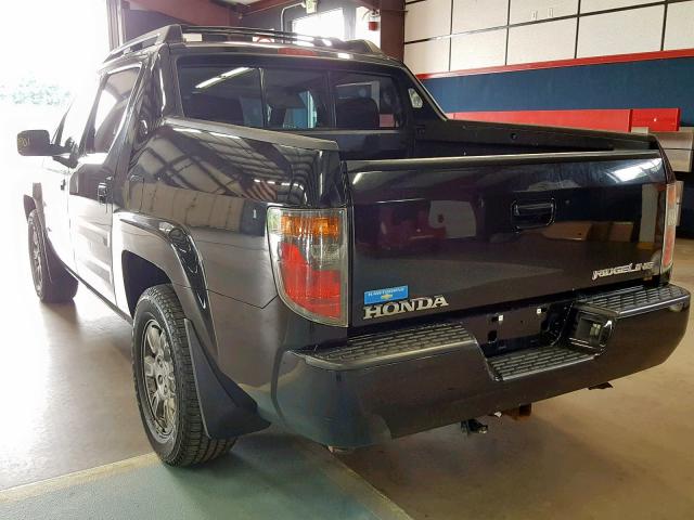 2HJYK16567H514636 - 2007 HONDA RIDGELINE BLACK photo 3