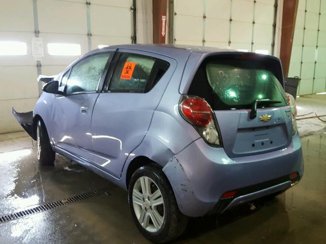 KL8CB6S95EC580513 - 2014 CHEVROLET SPARK LS BLUE photo 3