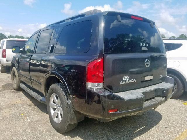 5N1AA08D58N610768 - 2008 NISSAN ARMADA SE BLACK photo 3