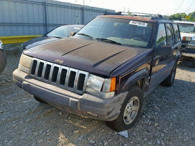 1J4GZ58S7VC590589 - 1997 JEEP GRAND CHER MAROON photo 2