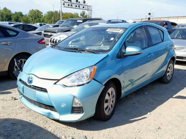 JTDKDTB36E1069105 - 2014 TOYOTA PRIUS C BLUE photo 2