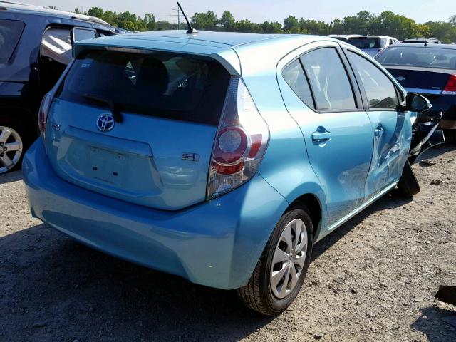 JTDKDTB36E1069105 - 2014 TOYOTA PRIUS C BLUE photo 4