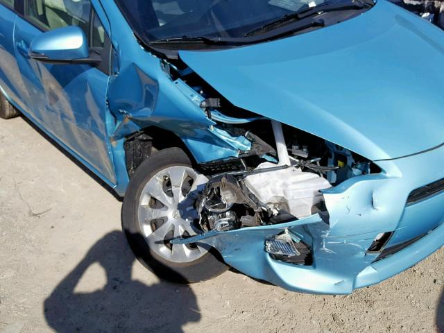 JTDKDTB36E1069105 - 2014 TOYOTA PRIUS C BLUE photo 9