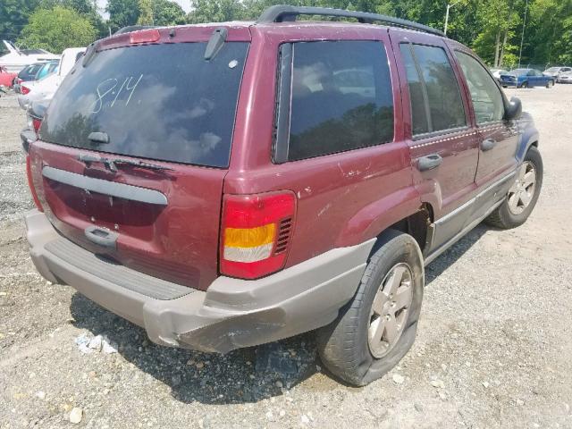 1J4GW48S53C576495 - 2003 JEEP GRAND CHER MAROON photo 4