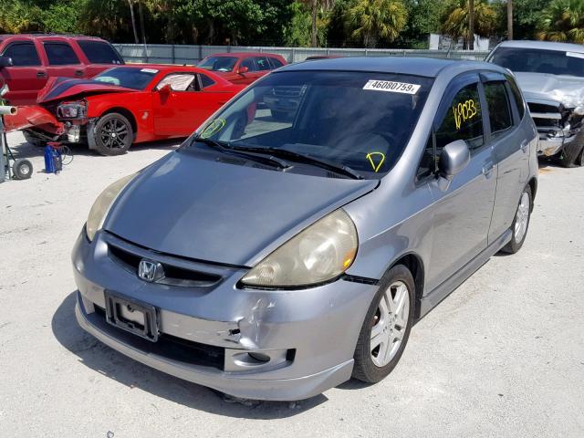 JHMGD37658S032990 - 2008 HONDA FIT SPORT SILVER photo 2