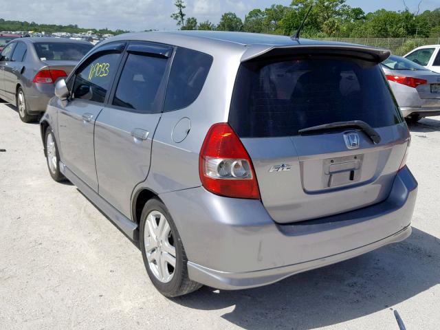 JHMGD37658S032990 - 2008 HONDA FIT SPORT SILVER photo 3