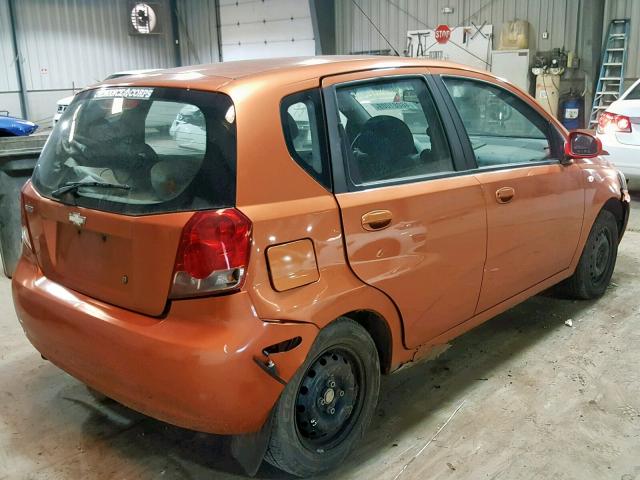 KL1TD62685B489806 - 2005 CHEVROLET AVEO BASE ნარინჯისფერი ფოტო 4