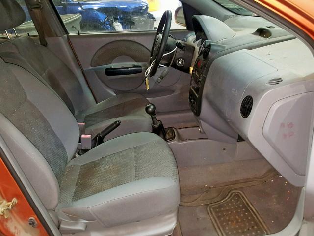 KL1TD62685B489806 - 2005 CHEVROLET AVEO BASE ნარინჯისფერი ფოტო 5