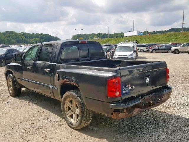 1D7HE48K27S267050 - 2007 DODGE DAKOTA QUA BLACK photo 3