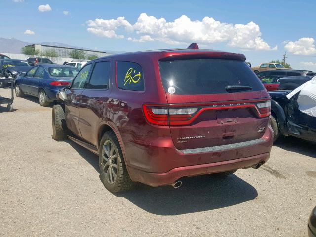 1C4RDJDG0HC931035 - 2017 DODGE DURANGO GT RED photo 3