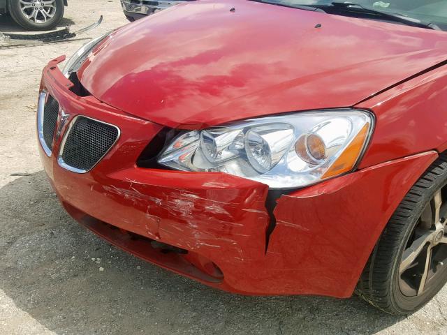 1G2ZF58B274210941 - 2007 PONTIAC G6 VALUE L RED photo 10