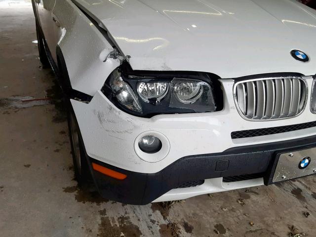 WBXPC93477WF10500 - 2007 BMW X3 3.0SI WHITE photo 9