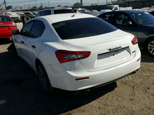 ZAM57XSA2G1176421 - 2016 MASERATI GHIBLI WHITE photo 3