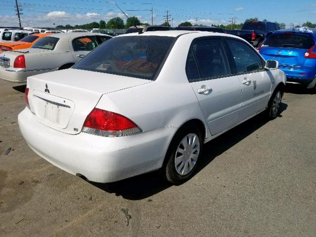 JA3AJ26E36U035017 - 2006 MITSUBISHI LANCER ES WHITE photo 4