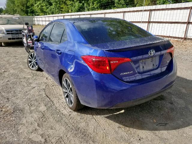 5YFBURHE6HP588487 - 2017 TOYOTA COROLLA L BLUE photo 3