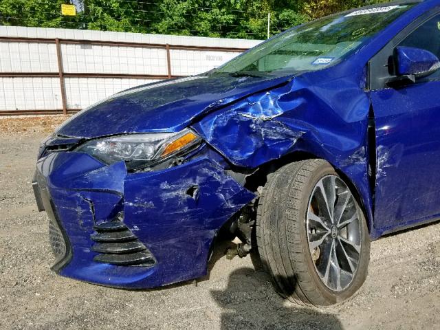 5YFBURHE6HP588487 - 2017 TOYOTA COROLLA L BLUE photo 9