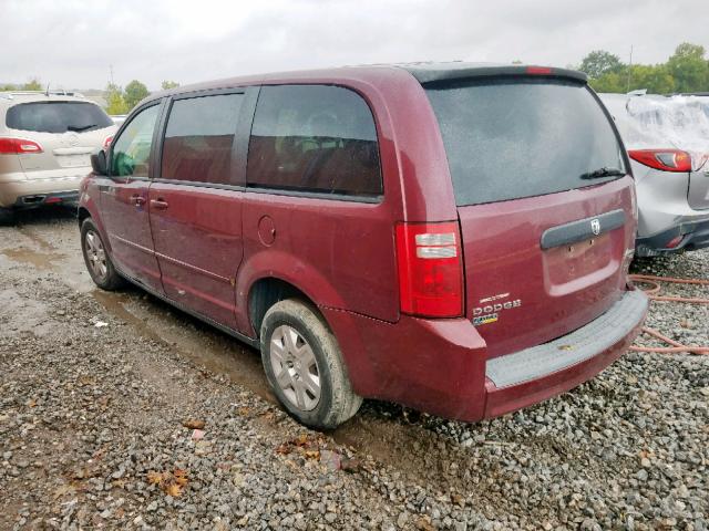 2D8HN44E49R515346 - 2009 DODGE GRAND CARA MAROON photo 3