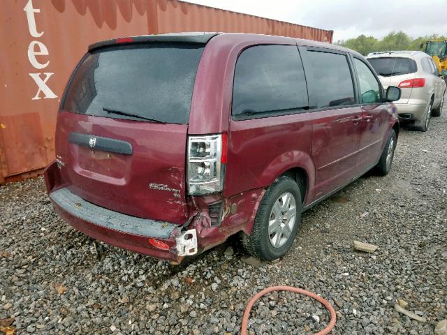 2D8HN44E49R515346 - 2009 DODGE GRAND CARA MAROON photo 4