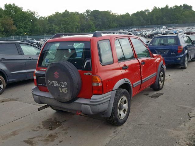 2S3TD62V946104241 - 2004 SUZUKI VITARA LX RED photo 4