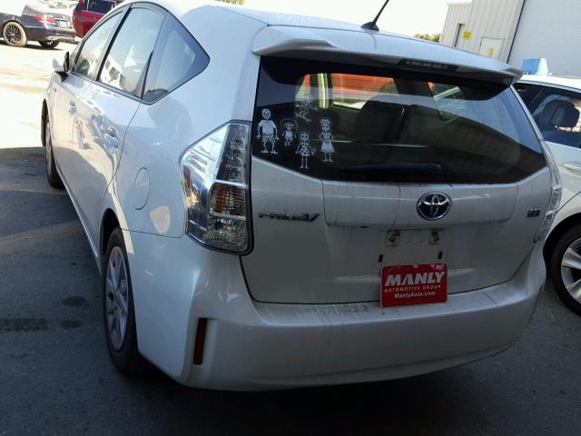 JTDZN3EU2EJ003683 - 2014 TOYOTA PRIUS V WHITE photo 3