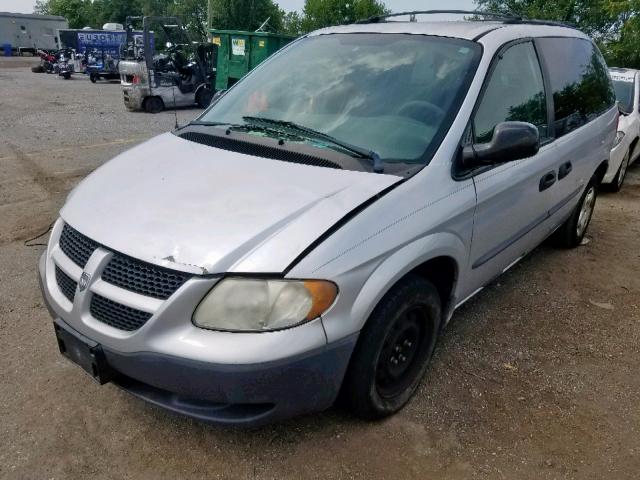 1B4GP25302B701005 - 2002 DODGE CARAVAN SE SILVER photo 2