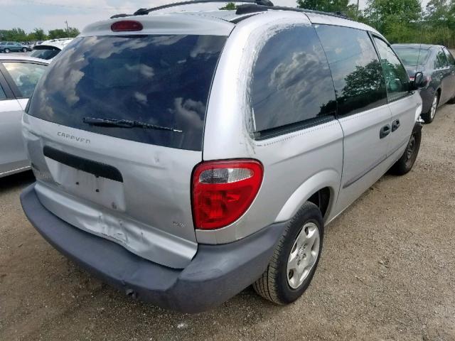 1B4GP25302B701005 - 2002 DODGE CARAVAN SE SILVER photo 4