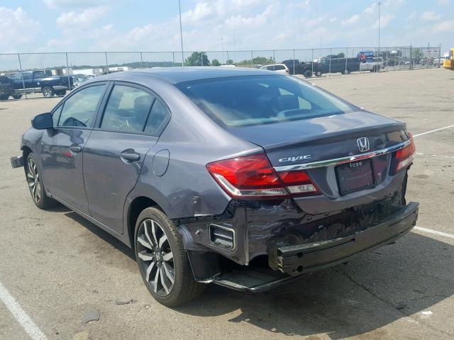 2HGFB2F96FH507125 - 2015 HONDA CIVIC EXL ნაცრისფერი ფოტო 3