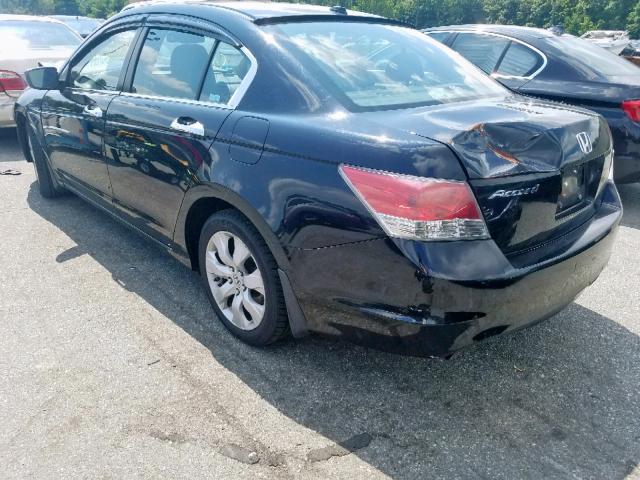 1HGCP36878A064423 - 2008 HONDA ACCORD EXL BLACK photo 3