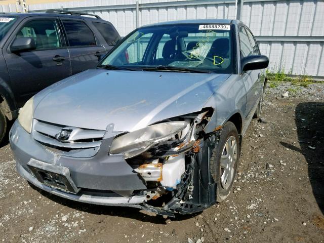 2HGES163X5H011387 - 2005 HONDA CIVIC DX V SILVER photo 2