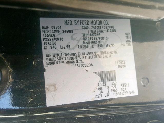 5LMFU28565LJ03206 - 2005 LINCOLN NAVIGATOR BLACK photo 10