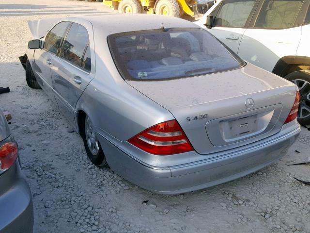 WDBNG70J8YA113444 - 2000 MERCEDES-BENZ S 430 GRAY photo 3