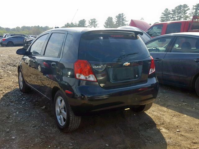 KL1TD66678B155877 - 2008 CHEVROLET AVEO BASE შავი ფოტო 3