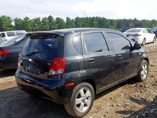 KL1TD66678B155877 - 2008 CHEVROLET AVEO BASE შავი ფოტო 4
