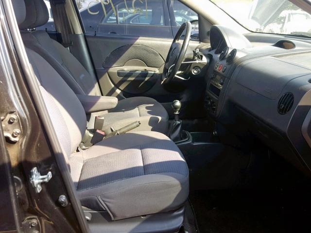 KL1TD66678B155877 - 2008 CHEVROLET AVEO BASE შავი ფოტო 5