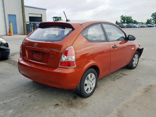 KMHCM36C39U114483 - 2009 HYUNDAI ACCENT GS ORANGE photo 4