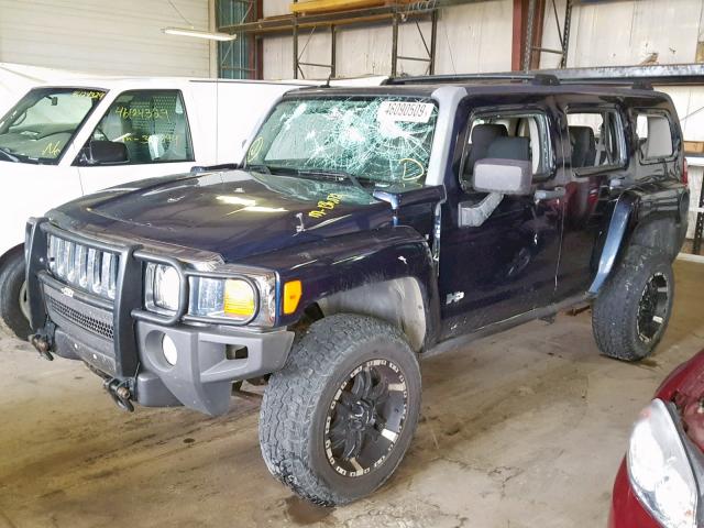 5GTDN13E978135482 - 2007 HUMMER H3 BLUE photo 2