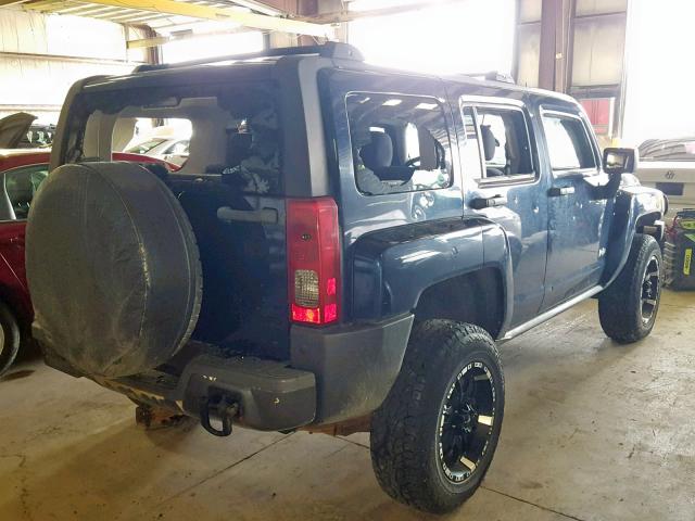 5GTDN13E978135482 - 2007 HUMMER H3 BLUE photo 4