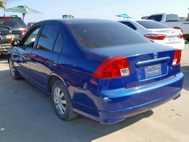 2HGES16344H581867 - 2004 HONDA CIVIC DX V BLUE photo 3