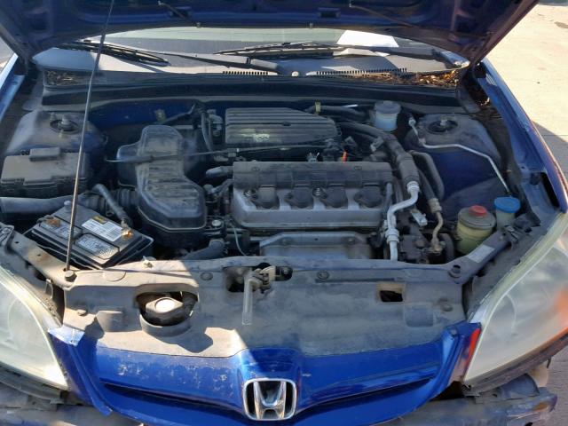 2HGES16344H581867 - 2004 HONDA CIVIC DX V BLUE photo 7