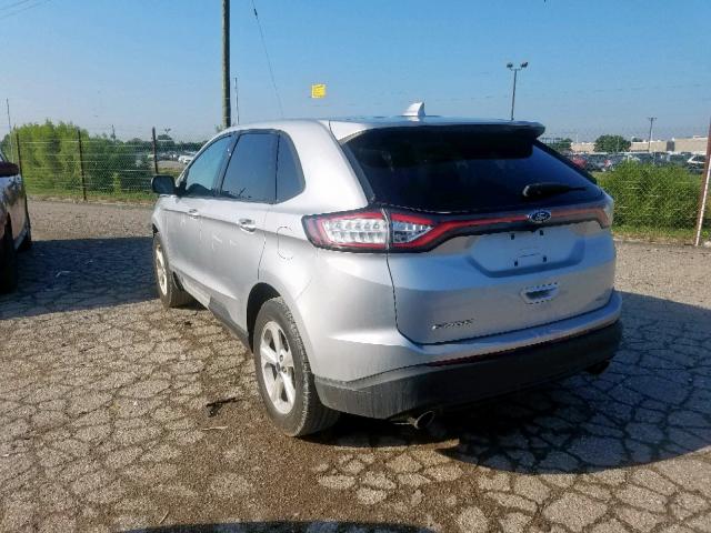 2FMTK3G98FBB90842 - 2015 FORD EDGE SE SILVER photo 3