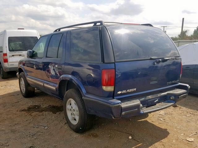 1GNDT13W312192266 - 2001 CHEVROLET BLAZER BLUE photo 3