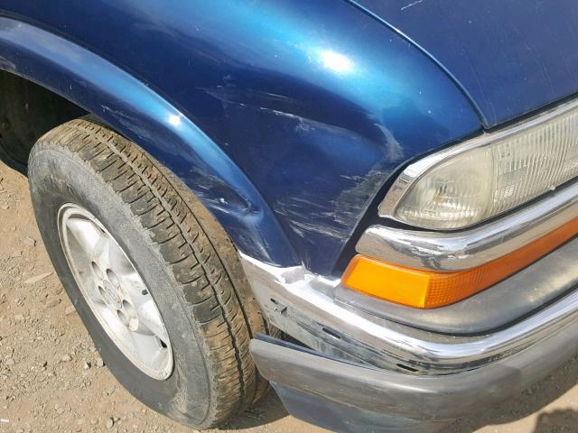 1GNDT13W312192266 - 2001 CHEVROLET BLAZER BLUE photo 9