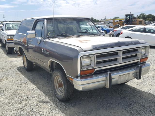 3B4GM17Z0LM056130 - 1990 DODGE RAMCHARGER GRAY photo 1