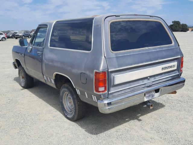 3B4GM17Z0LM056130 - 1990 DODGE RAMCHARGER GRAY photo 3
