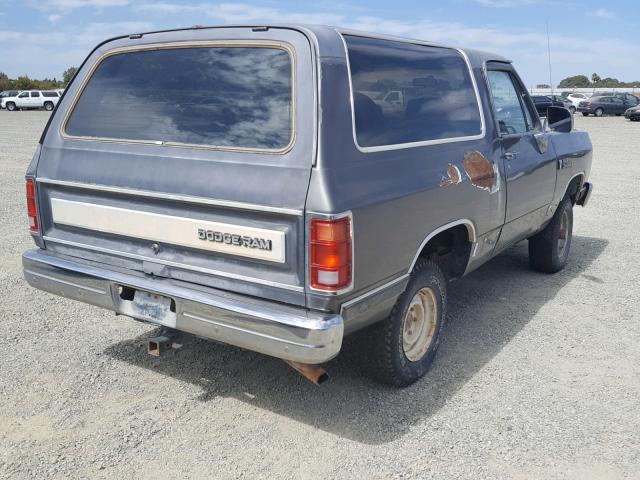 3B4GM17Z0LM056130 - 1990 DODGE RAMCHARGER GRAY photo 4