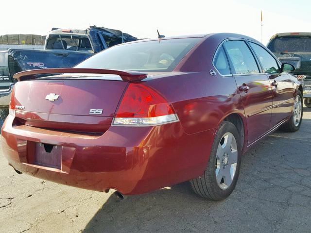 2G1WD58C979210888 - 2007 CHEVROLET IMPALA SUP Бордовый фото 4