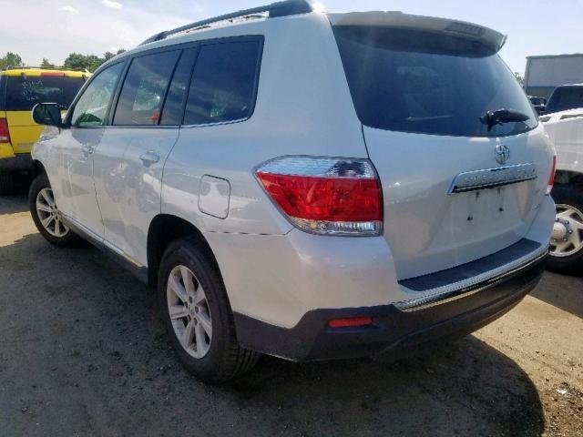 5TDBK3EH4DS233000 - 2013 TOYOTA HIGHLANDER WHITE photo 3