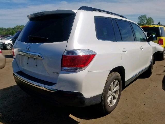 5TDBK3EH4DS233000 - 2013 TOYOTA HIGHLANDER WHITE photo 4