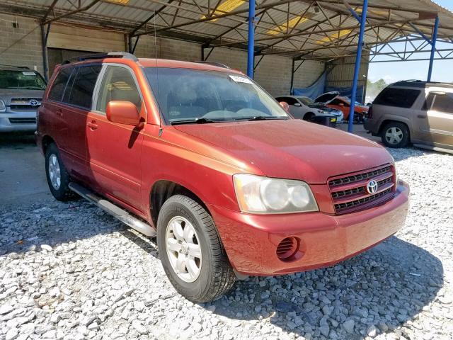 JTEGD21A130063713 - 2003 TOYOTA HIGHLANDER BURGUNDY photo 1